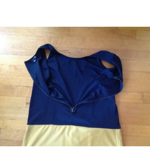 Forever 21 Women's A-Line Dress Blue & Yellow Button Design Size Medium - Picture 12 of 12
